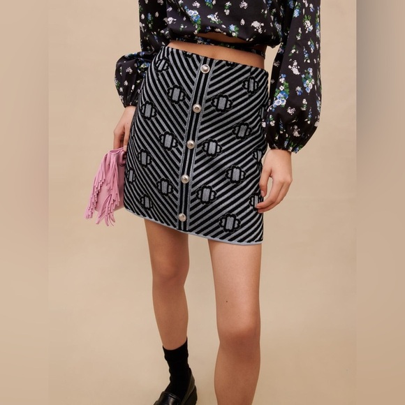 Maje Printed jacquard skirt - Picture 2 of 7